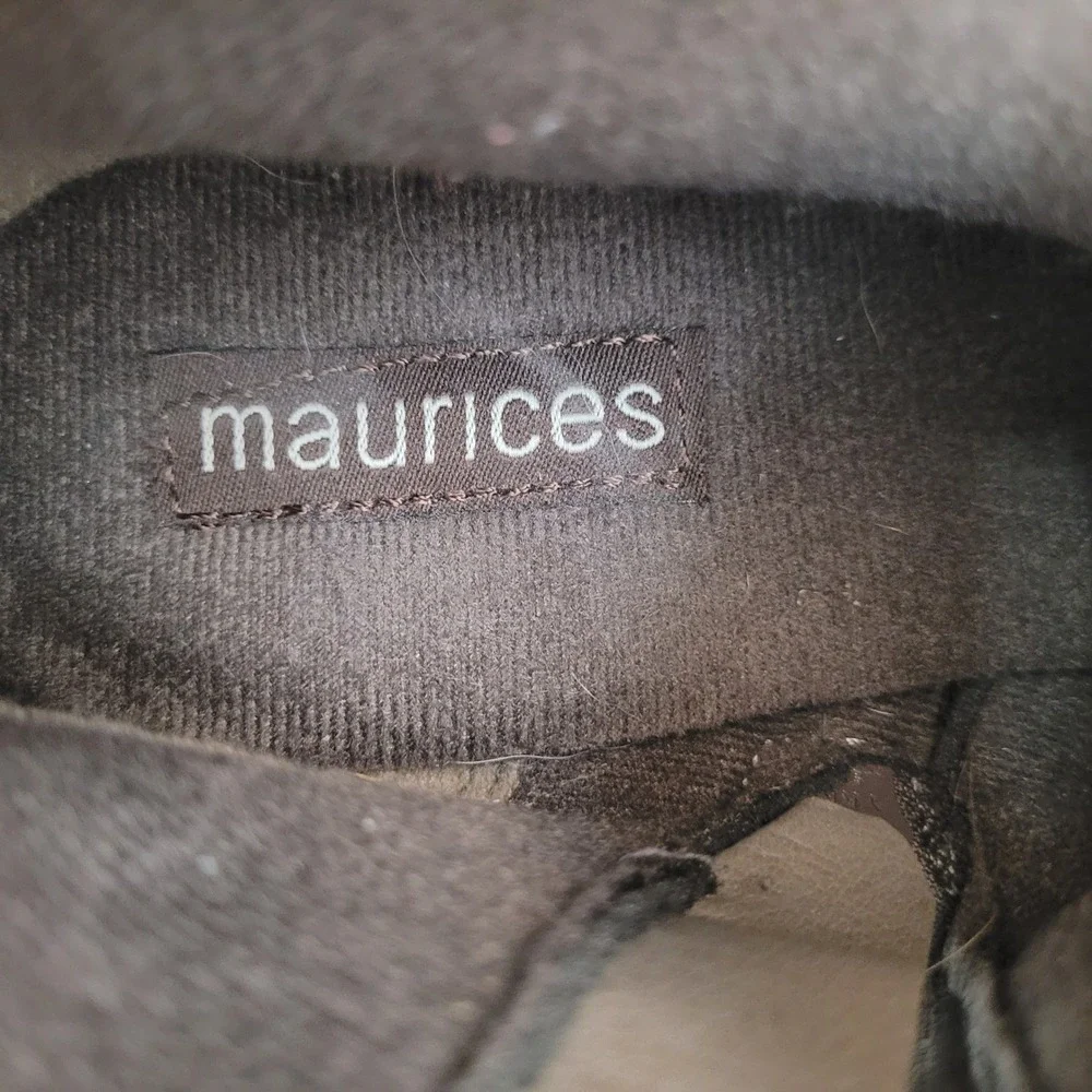 Maurices Cassie Ankle Boots Womens 9M Taupe Perforated Boho Chain Straps 79232